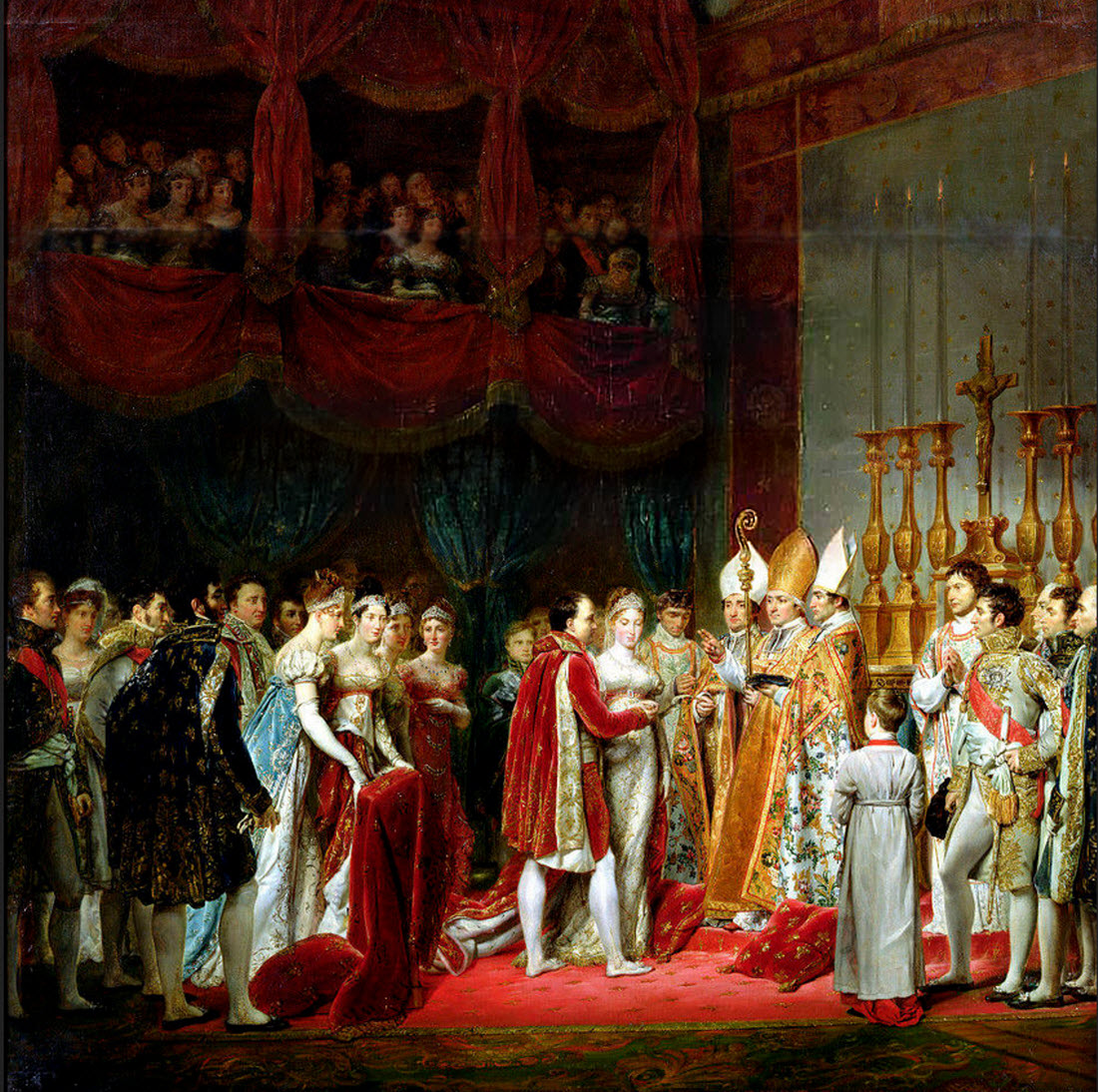 Marries Marie Louise at the Louvre
