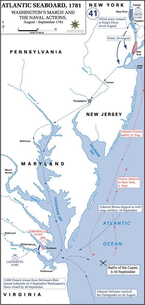 Meets French commanders at Newport