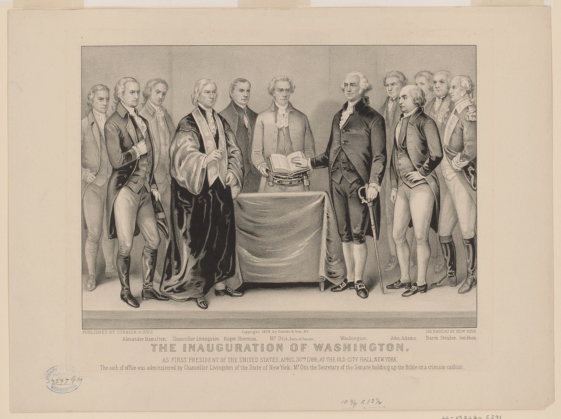 Takes the oath at Federal Hall
