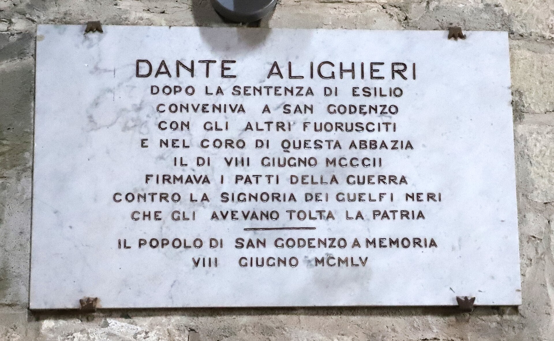 Met fellow exiles at San Godenzo