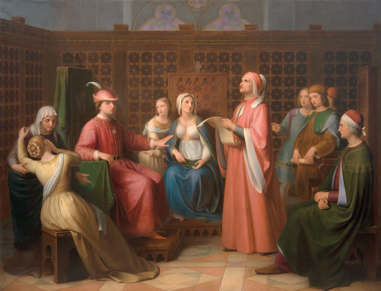 Settled at Guido Novello's court in Ravenna