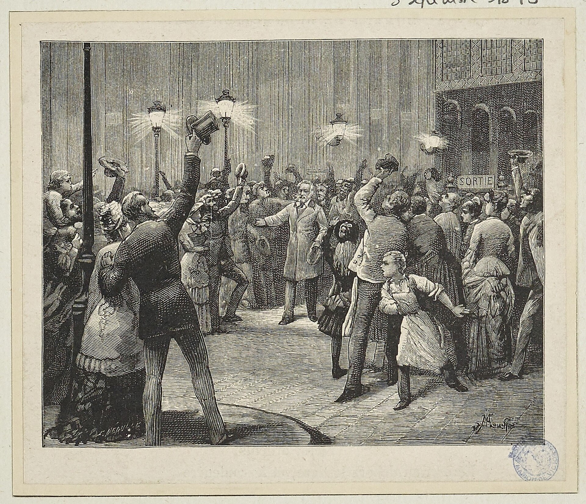 Returns triumphantly to Paris