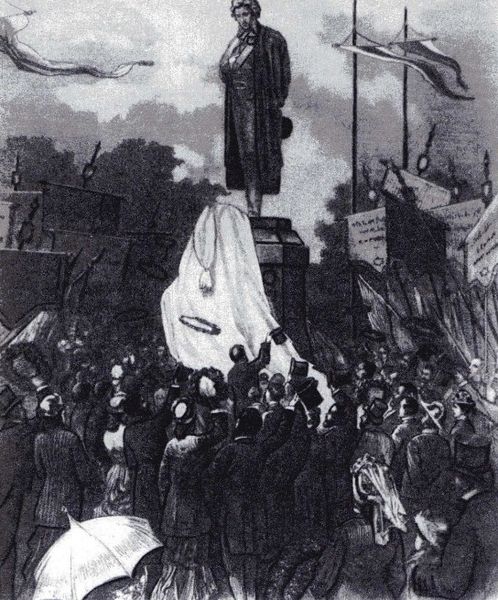 Attended the Pushkin monument unveiling