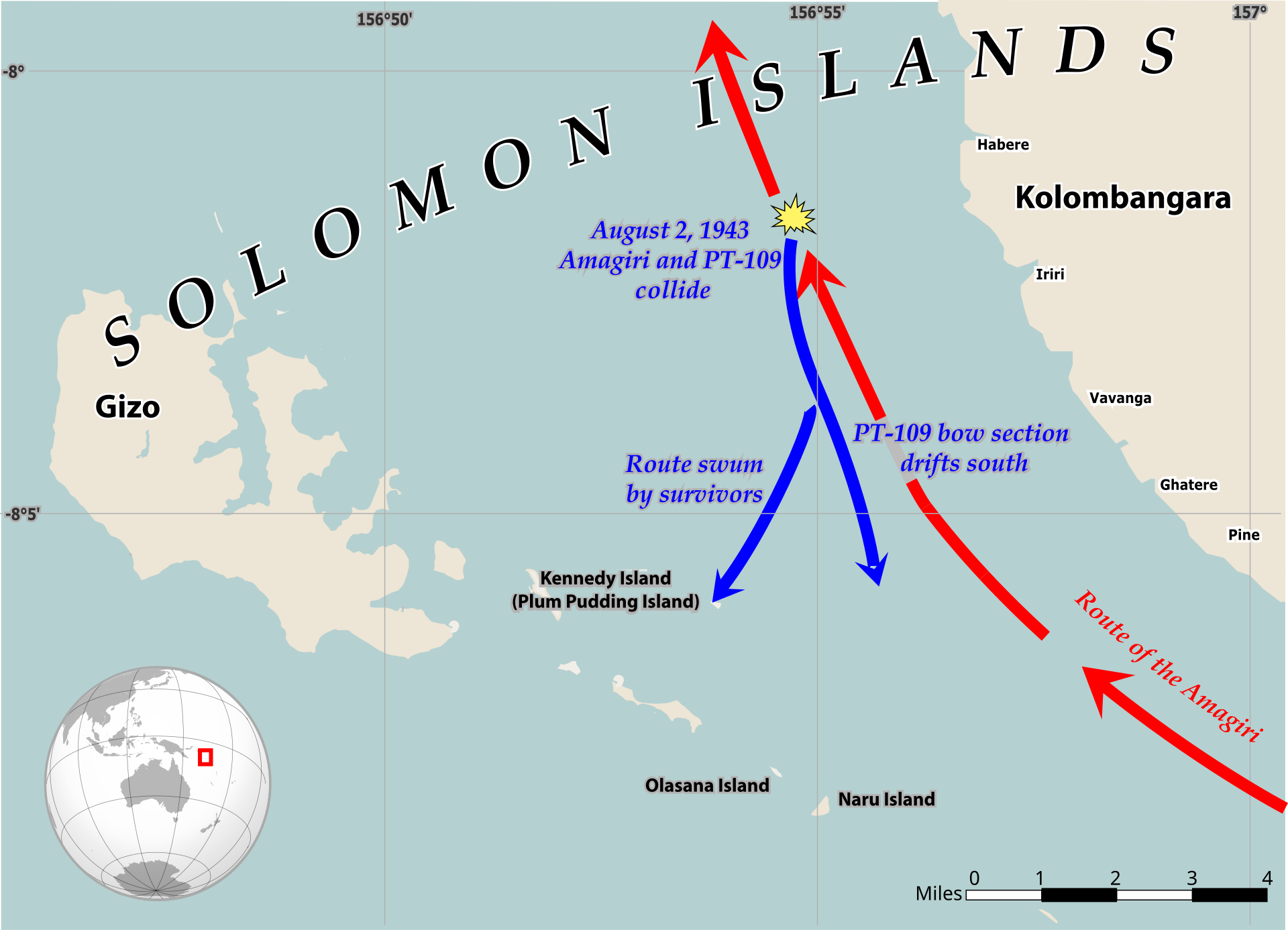 PT-109 rammed in Blackett Strait